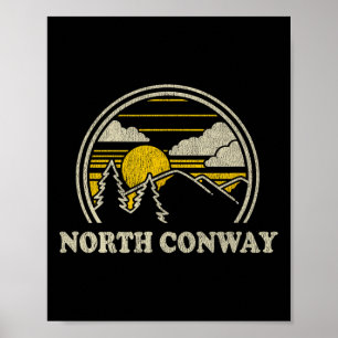 Póster North Conway New Hampshire Nh Camiseta Vintage Hik