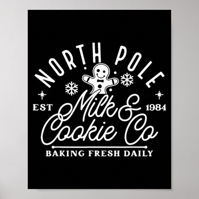 Póster North Le Milk And Cookie Co Funny Baking Christmas (Frente)