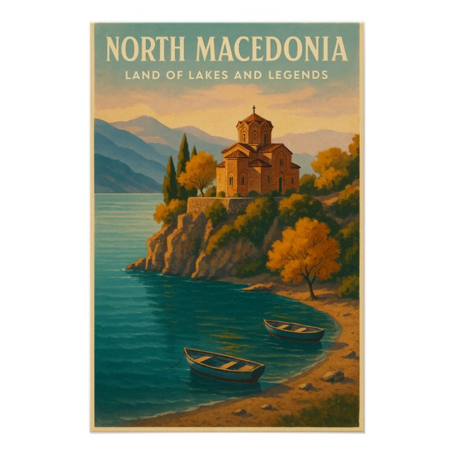 Póster North Macedonia – Land of Lakes and Legends (Anverso)