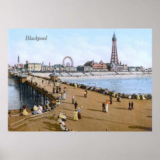 Póster North Pier in Blackpool, Inglaterra (1900) (Frente)