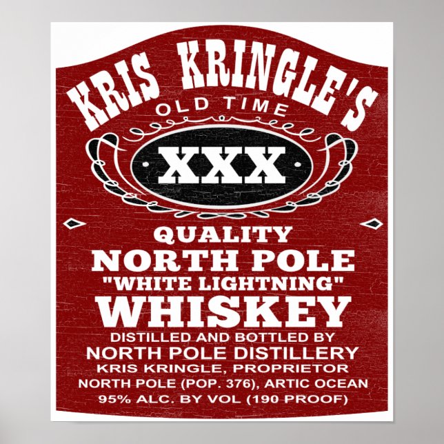 Póster North Pole Distillery Funny Christmas Poster (Frente)