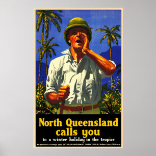 Póster North Queensland Calling Vintage