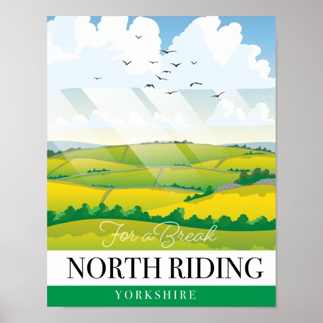 Póster North Riding Yorkshire "por un descanso" (Frente)