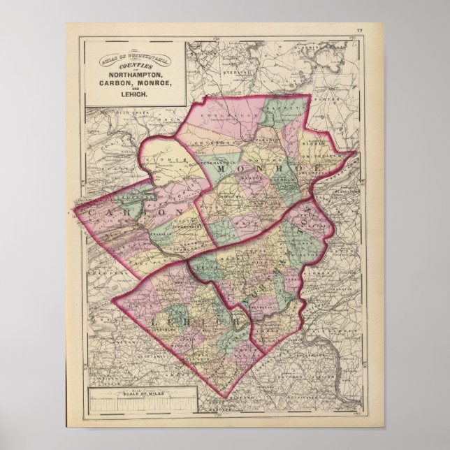 Póster Northampton, Carbon, Monroe, Lehigh counties (Frente)