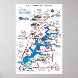 Póster northeast OK attractions map