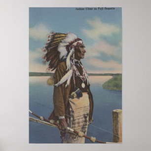 Póster Northwest Indian Chief in Full Regalia