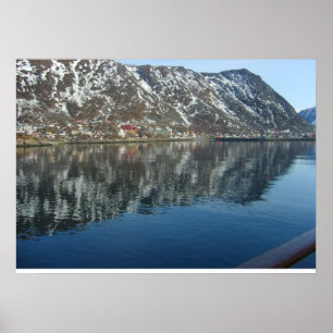 Póster Noruega, entrando en un fiordo