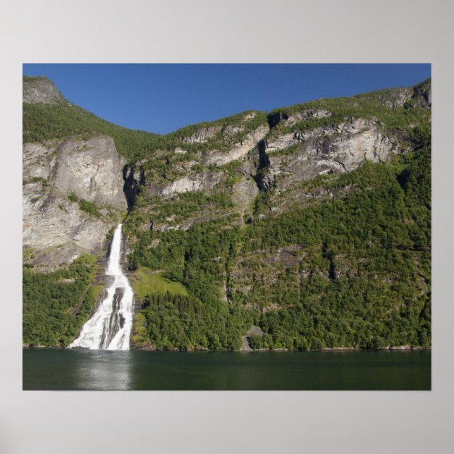 Póster Noruega, Geirangerfjord (UNESCO), Georgia. (Frente)