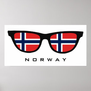 Póster Noruega sombrea el texto y el poster de encargo