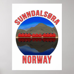 Póster Noruega Sunndalsøra Travel Noruega