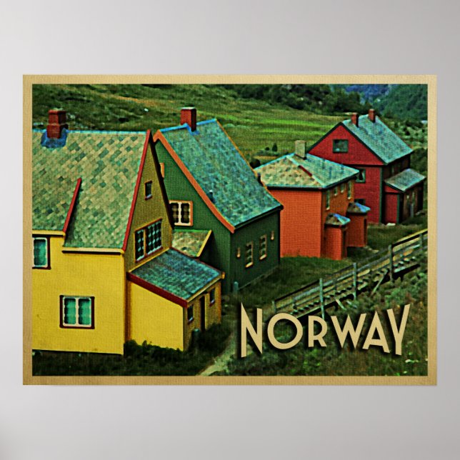 Póster Noruega vintage (Frente)