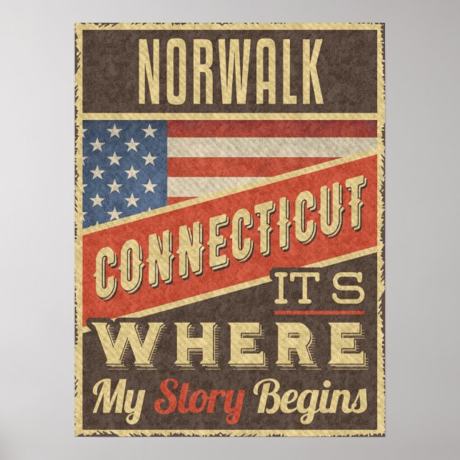 Póster Norwalk Connecticut (Frente)