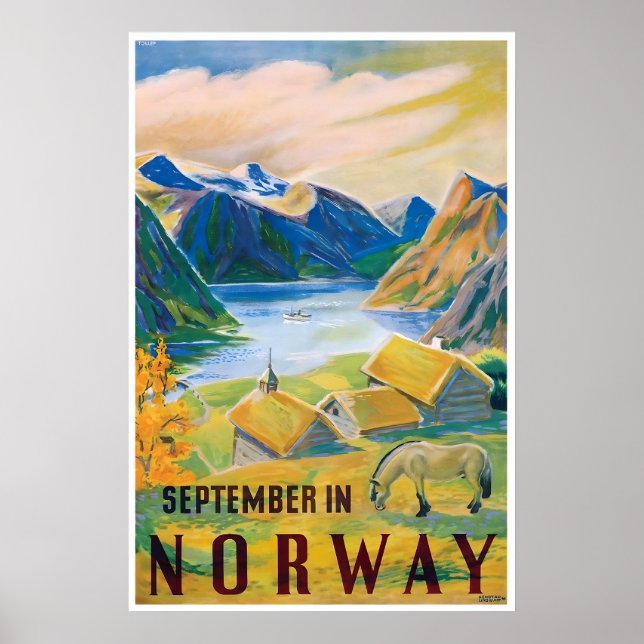 Póster Norway Painting Travel Poster Norwegian Art Print (Frente)