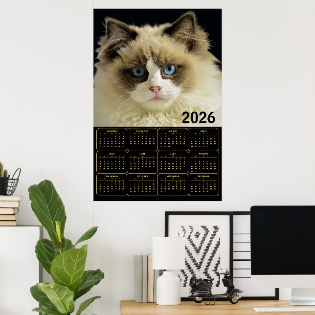 Póster Norwegian Forest Cat – 2026 Wall Calendar Design (Oficina en casa)