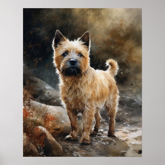 Póster Norwich Terrier Dog Art Print Poster (Frente)