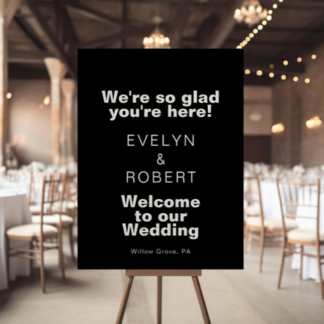 Póster Nos alegra que estés aquí, Boda negro, bienvenido (Subido por el creador)