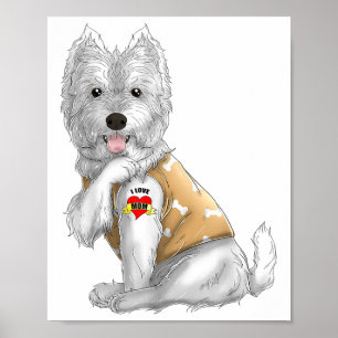Póster Nos Encanta Mamá Tattoo Camisa De Perro Madres Gra