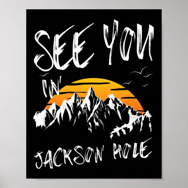 Póster Nos Vemos En Jackson Hole Eeuu Vacation Ski (Frente)
