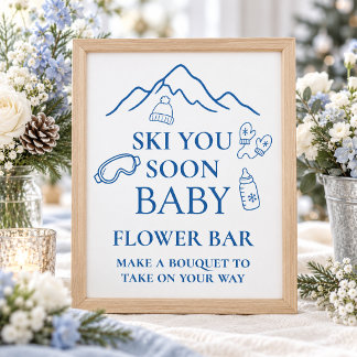 Póster Nos Vemos Pronto en Invierno Niño Baby Shower Flor