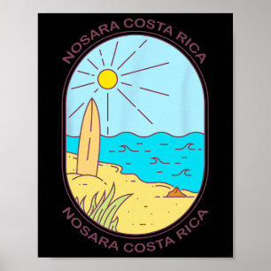 Póster Nosara Costa Rica Playa Surfing