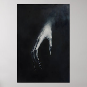 Póster Nosferatu Drácula Mano con Garras en la Oscuridad,