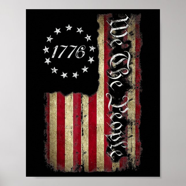 Póster Nosotros, La Gente 1776 Camisa Bandera Americana 4 (Frente)