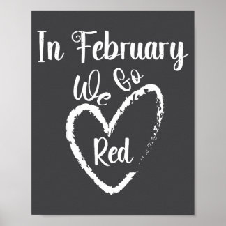 Póster Nosotros vamos febrero rojo enfermedad del corazón
