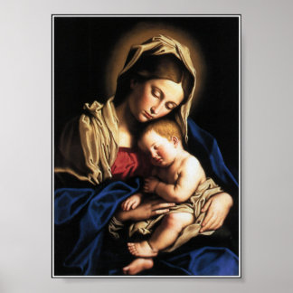Póster Nossa Senhora e o menino Jesus