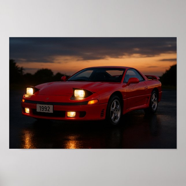 Póster Nostalgic 1992 Mitsubishi GTO (Frente)