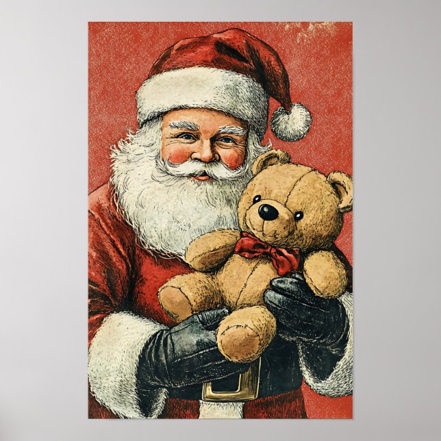 Póster Nostalgic Vintage Christmas Santa (Frente)