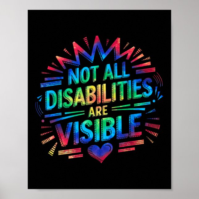 Póster Not All Disabilities Are Visible Cool Invisible Di (Frente)