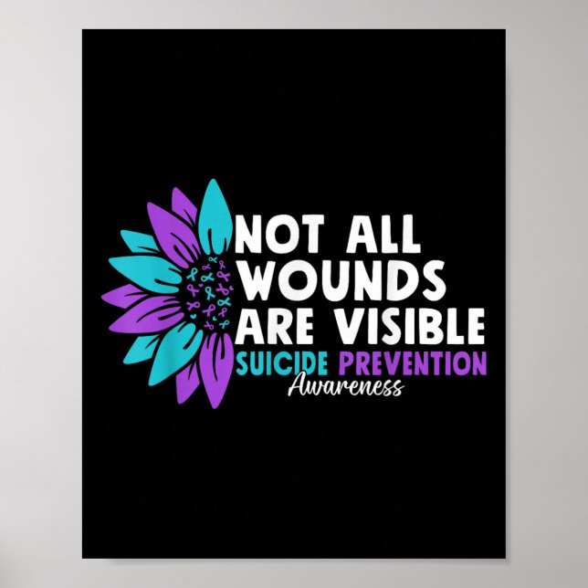Póster Not All Wounds Are Visible Suicide Awareness Menta (Frente)