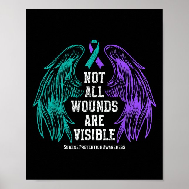 Póster Not All Wounds Are Visible Suicide Prevention Awar (Frente)