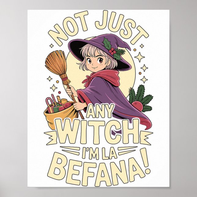 Póster “not Just Any Witch, I’m La Befana” Funny Italian  (Frente)