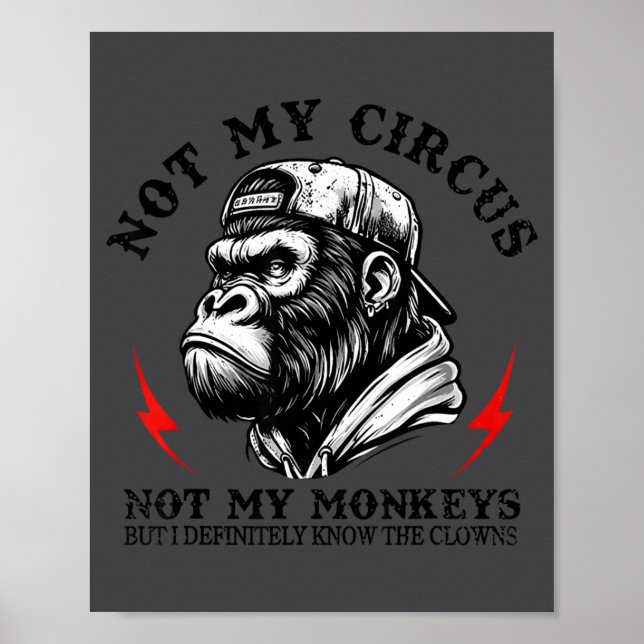 Póster Not My Circus Not My Monkeys But I Know All The Cl (Frente)
