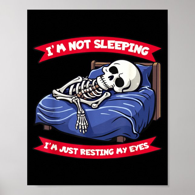 Póster Not Sleeng Im Just Resting, My Eyes Funny Fathers  (Frente)