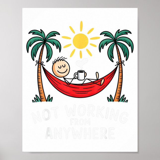 Póster Not Working From Anywhere Funny Hammock 2025  (Frente)