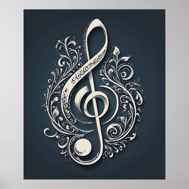 Póster Nota de limpieza musical (Frente)