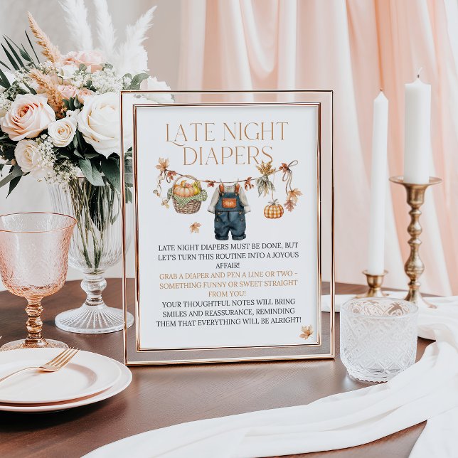 Póster Nota de pañales nocturnos Rótulo Calabaza Baby Sho (Subido por el creador)