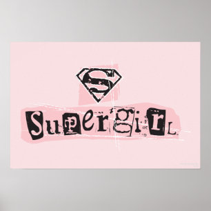 Póster Nota de rescate de logotipo supergirl