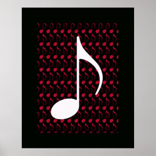 Póster nota musical blanca genial