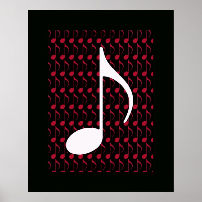 Póster nota musical blanca genial (Frente)