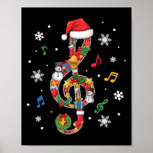 Póster Nota Musical De Navidad Alegre Amante De La Música