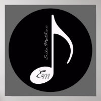 nota musical personalizada idea negra