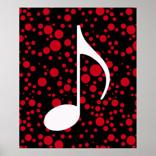 Póster nota musical y puntos