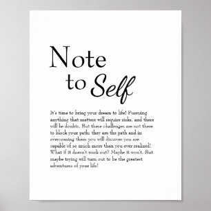 Póster NOTA PARA AUTOempoderamiento Inspirador