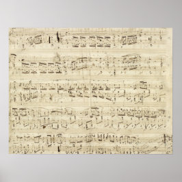 Póster Notas de música antiguas - Hoja de música de Chopi