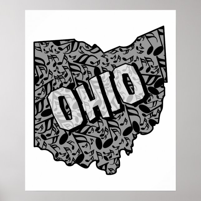 Póster Notas de música de Ohio (Frente)