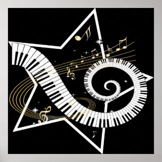 Póster Notas de oro de la Estrella Musical