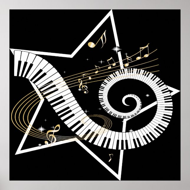 Póster Notas de oro de la Estrella Musical (Frente)